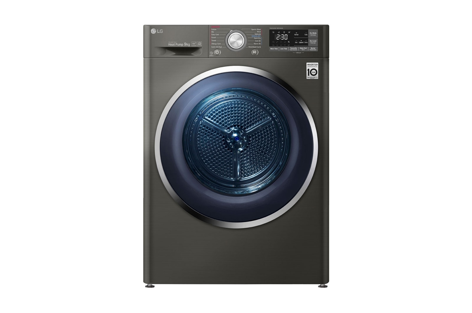 Front view of 9kg Heat Pump Dryer with Inverter Control TD-H903CMB