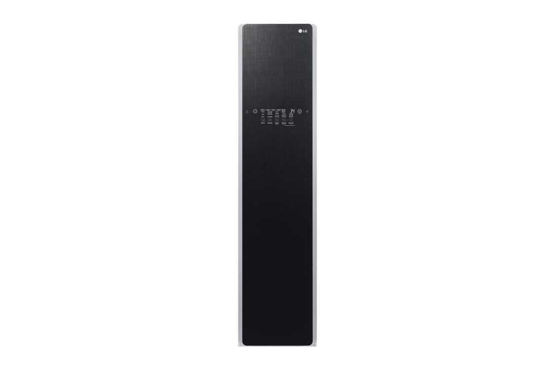 Front view of 3 Garment Styler Steam Closet Black Glass - S3BF