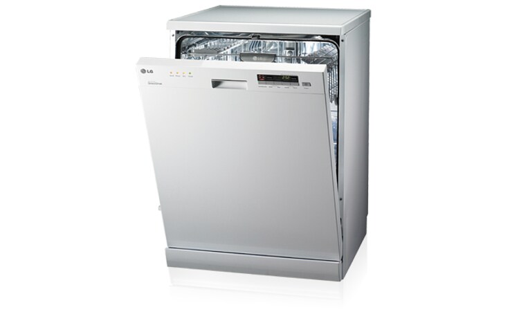 Front view of 14 Place Setting White Dishwasher with 10YR Direct Drive Motor Warranty (4 Star WELS, 13.7 Litres per wash) LD-1419W2