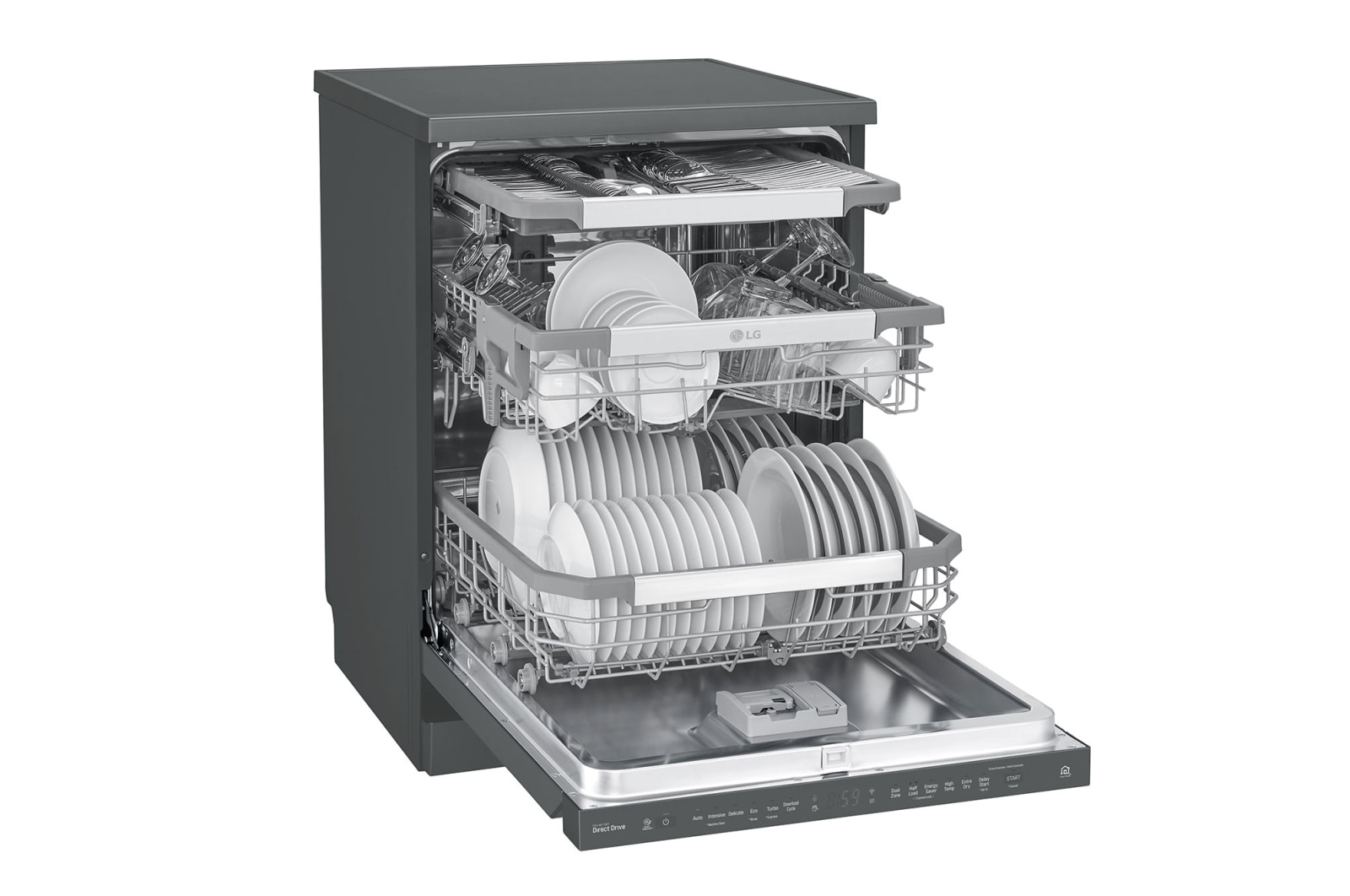 LG 15 Place QuadWash® Dishwasher - Freestanding, XD3A15MB