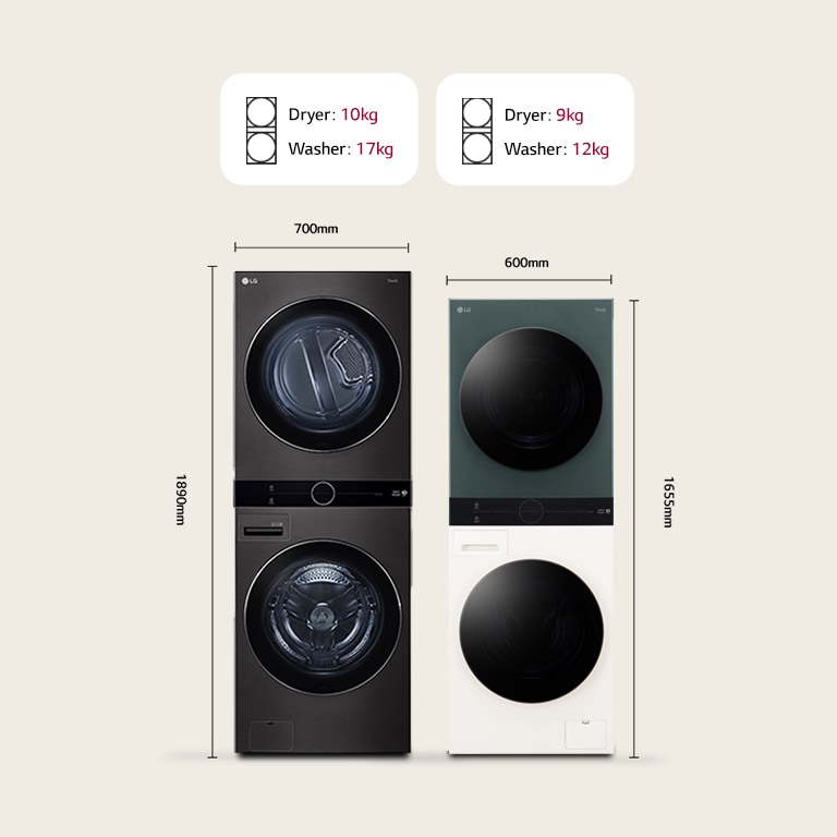 Choose the WashTower™ that fits your space1