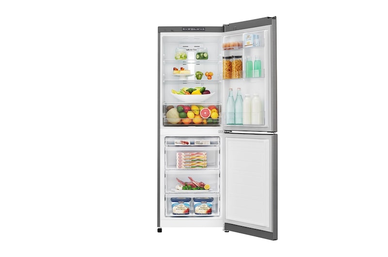 LG 310L Anti-fingerprint Shiny Steel Bottom Mount Fridge, GB-310RPL