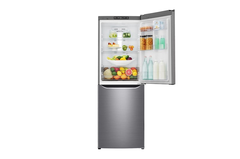 LG 310L Anti-fingerprint Shiny Steel Bottom Mount Fridge, GB-310RPL