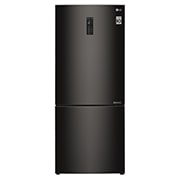 Front view of 450L Bottom Mount Fridge in Black Steel Finish GB-450UBTLX