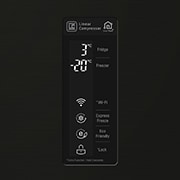 LG 450L Bottom Mount Fridge in Black Steel Finish, GB-450UBTLX