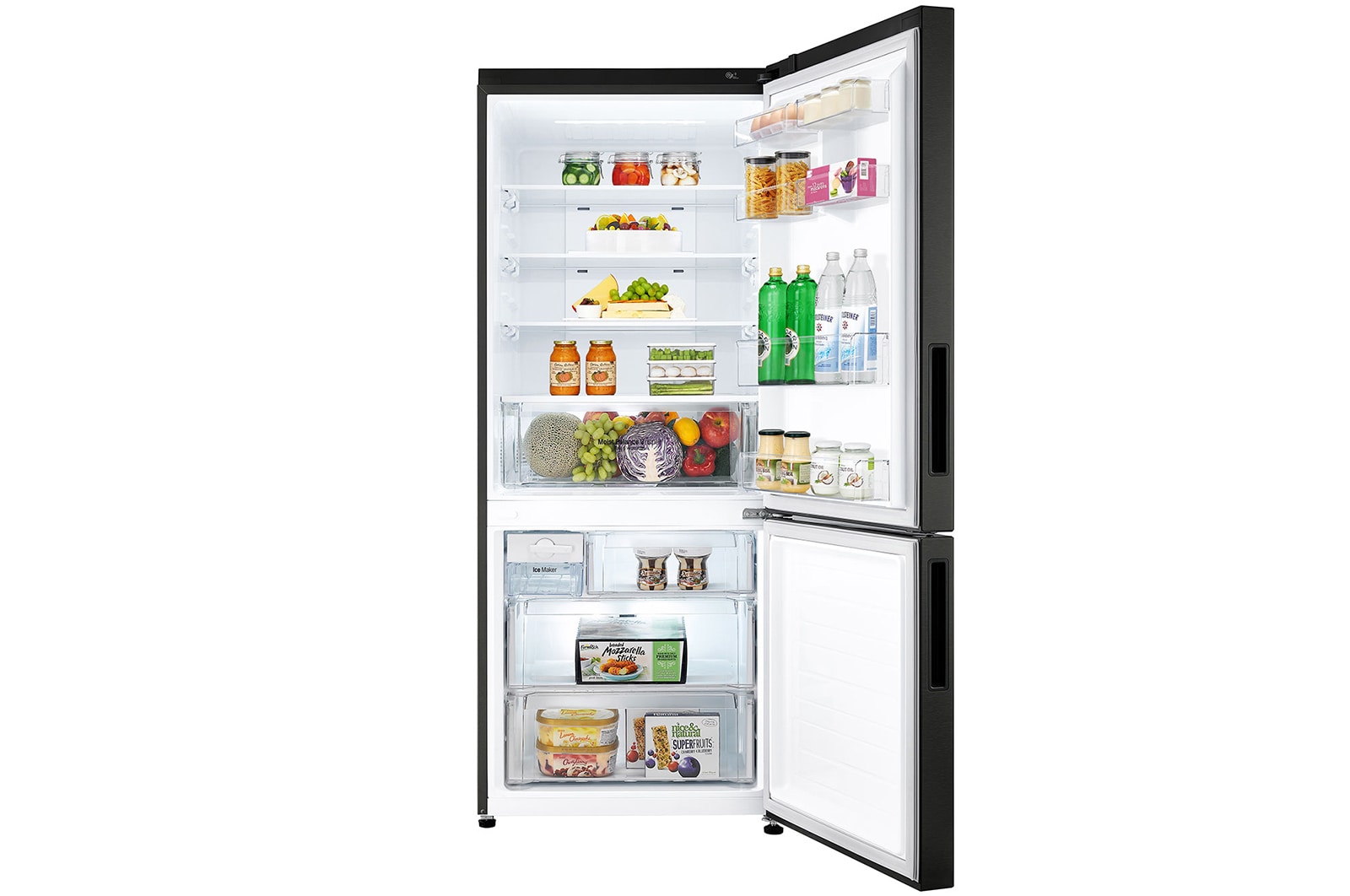 LG 450L Bottom Mount Fridge in Matte Black Finish, GB-450UMBLX