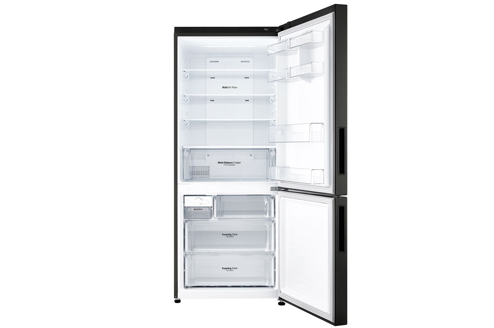 LG 450L Bottom Mount Fridge in Matte Black Finish, GB-450UMBLX