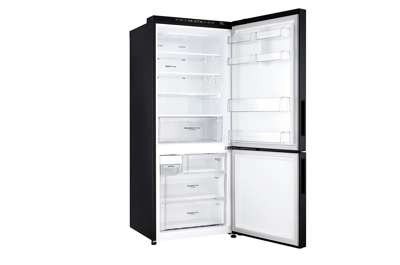 LG 450L Bottom Mount Fridge in Matte Black Finish, GB-450UMBLX