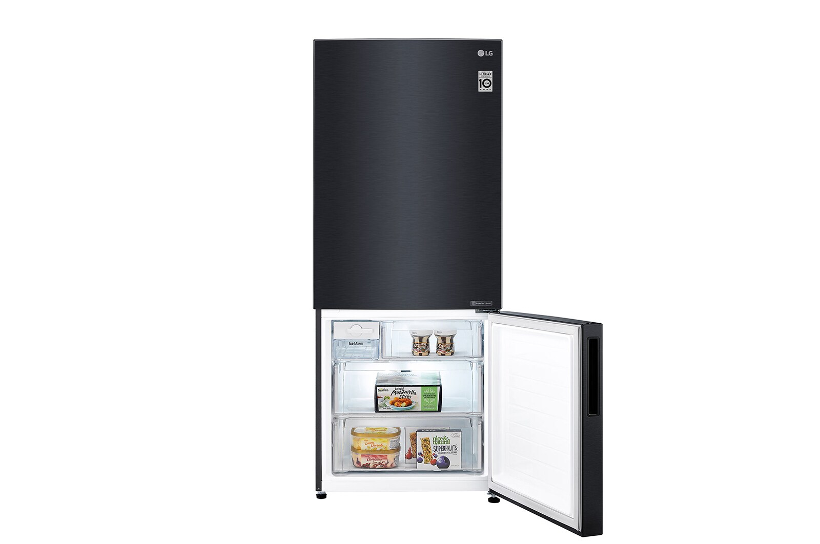 LG 450L Bottom Mount Fridge in Matte Black Finish, GB-450UMBLX