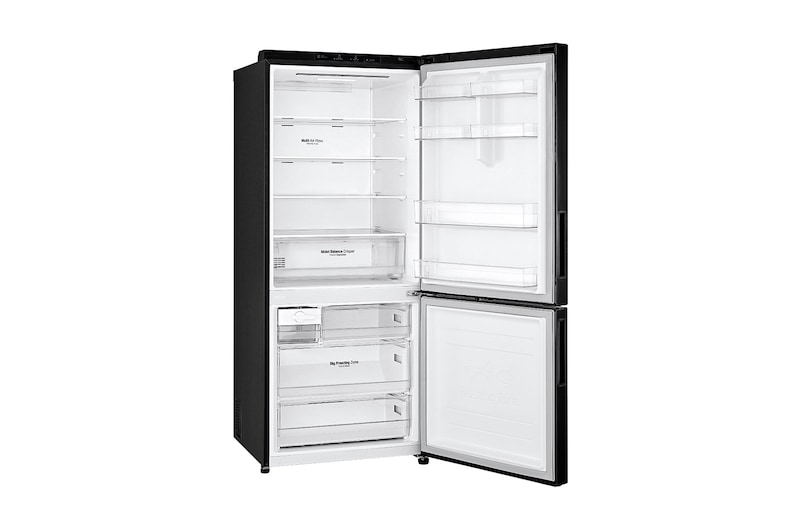 LG 420L Bottom Mount Fridge - Black Steel Finish, GB-455BTL