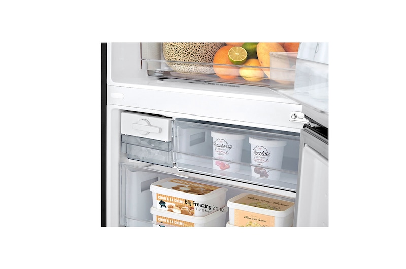 LG 420L Bottom Mount Fridge - Black Steel Finish, GB-455BTL