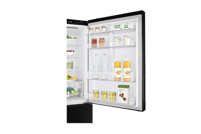 LG 420L Bottom Mount Fridge - Black Steel Finish, GB-455BTL