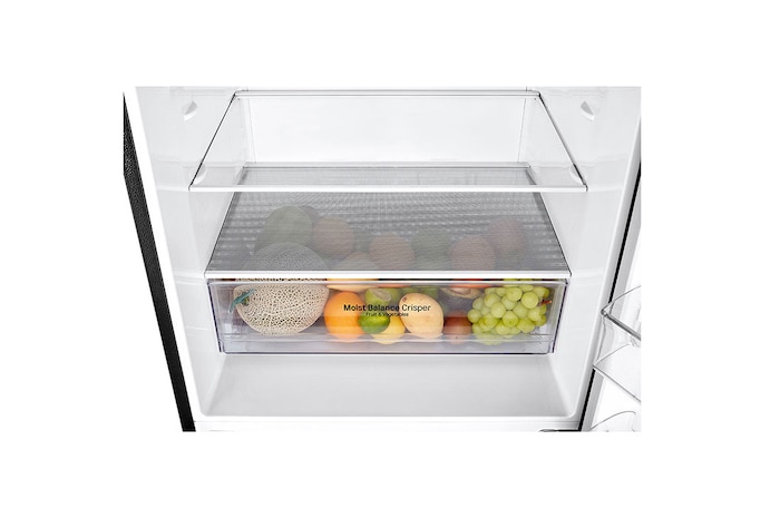 LG 420L Bottom Mount Fridge - Black Steel Finish, GB-455BTL