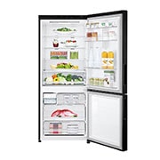 LG 420L Bottom Mount Fridge - Black Steel Finish, GB-455BTL