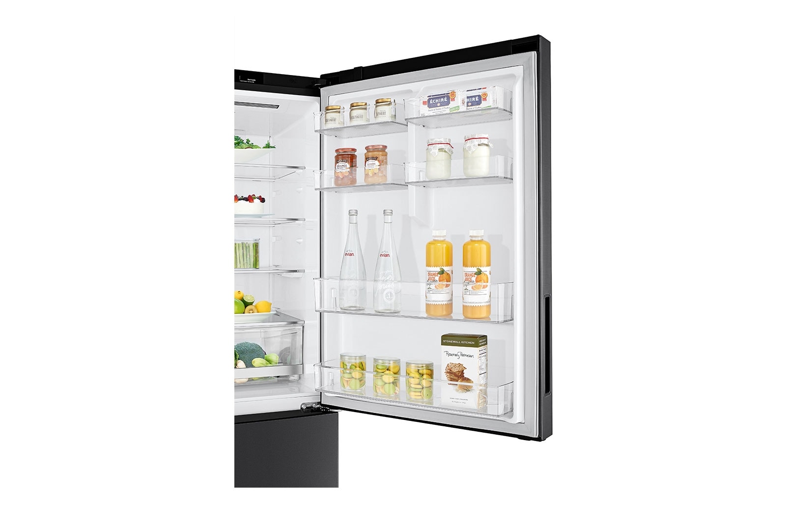 LG 420L Bottom Mount Fridge - Matte Black Finish, GB-455MBL