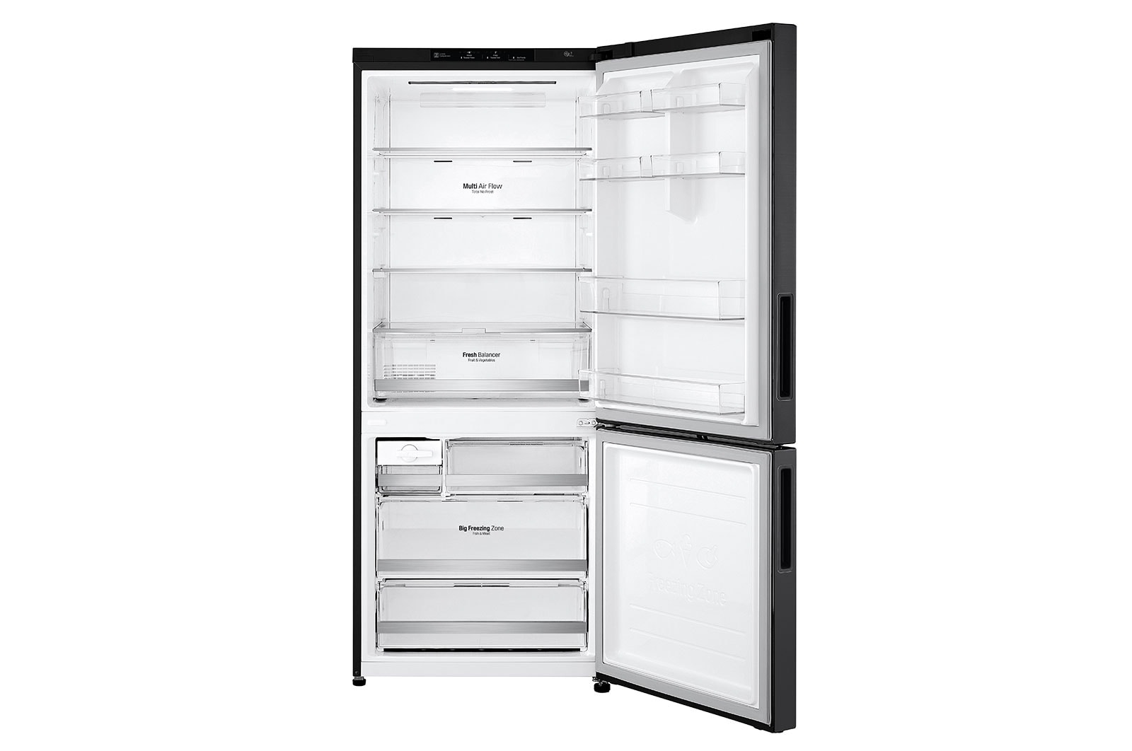 LG 420L Bottom Mount Fridge - Matte Black Finish, GB-455MBL