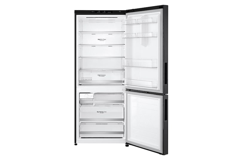 LG 420L Bottom Mount Fridge - Matte Black Finish, GB-455MBL
