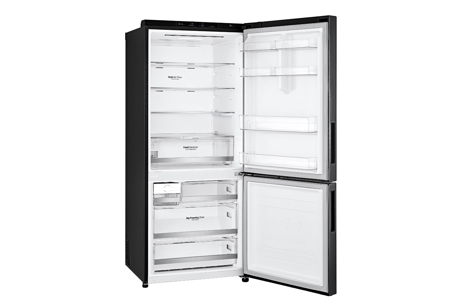 LG 420L Bottom Mount Fridge - Matte Black Finish, GB-455MBL