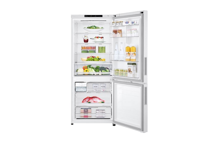 LG 420L Bottom Mount Fridge - White Finish, GB-455WL