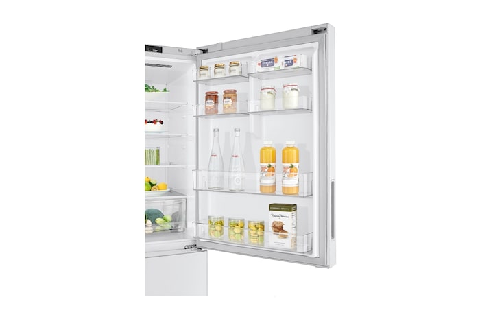 LG 420L Bottom Mount Fridge - White Finish, GB-455WL