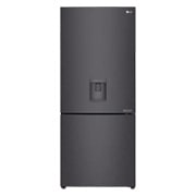 Front view of GS-L600MBL. Bottom mount fridge with inverter technology, 5-star energy rating.