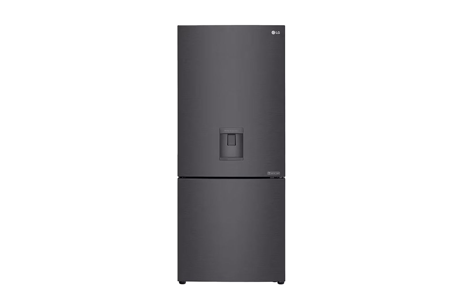 Front view of GS-L600MBL. Bottom mount fridge with inverter technology, 5-star energy rating.