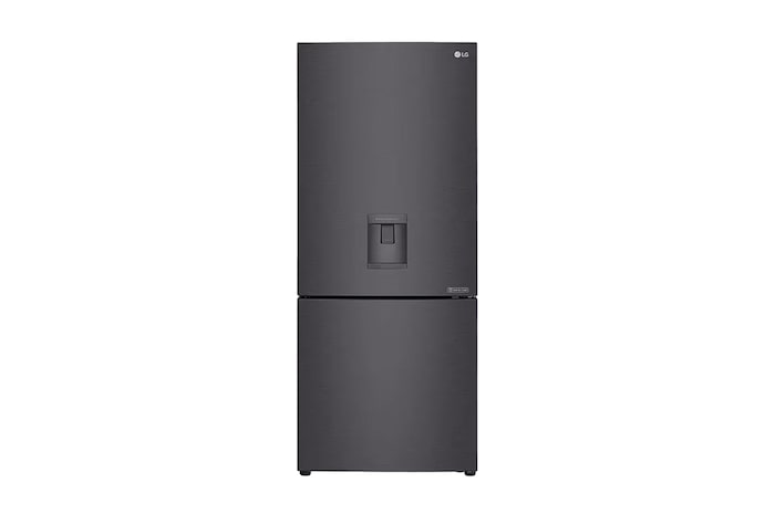 Front view of 420L Bottom Mount Fridge with Water Dispenser, GB-W455MBL