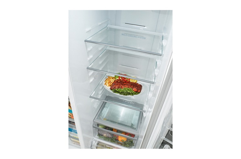 LG 563L Side by Side Refrigerator with Non Plumbed Ice & Water, GC-L197HPNL