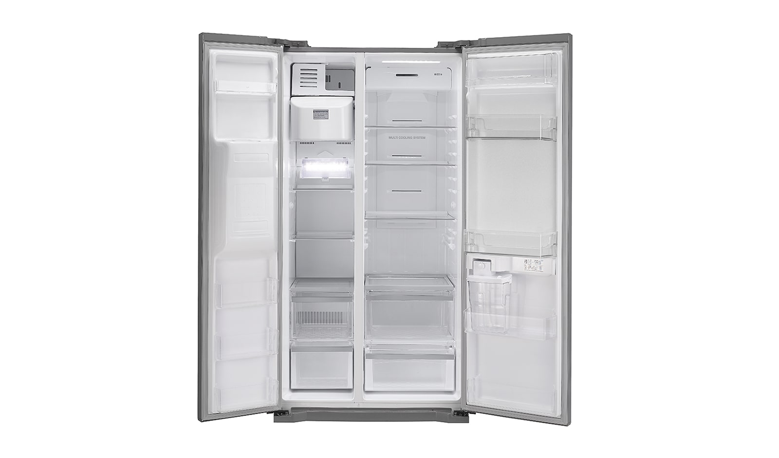 LG 563L Side by Side Refrigerator with Non Plumbed Ice & Water, GC-L197HPNL