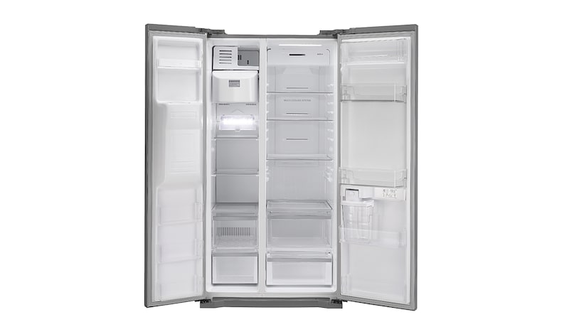 LG 563L Side by Side Refrigerator with Non Plumbed Ice & Water, GC-L197HPNL