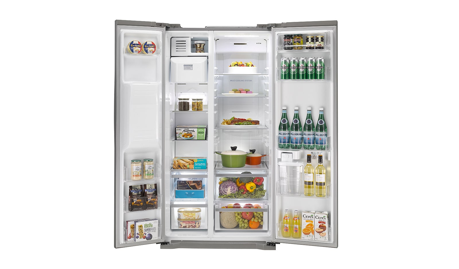LG 563L Side by Side Refrigerator with Non Plumbed Ice & Water, GC-L197HPNL