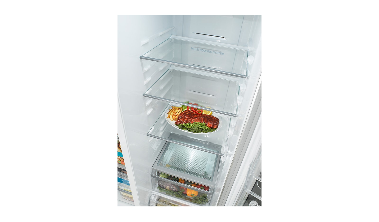 LG 563L Side by Side Refrigerator with Non Plumbed Ice & Water, GC-L197HPNL