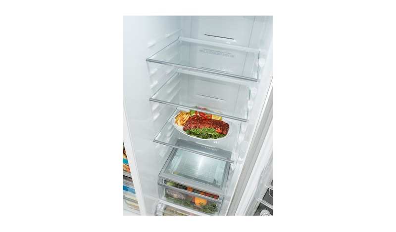 LG 563L Side by Side Refrigerator with Non Plumbed Ice & Water, GC-L197HPNL