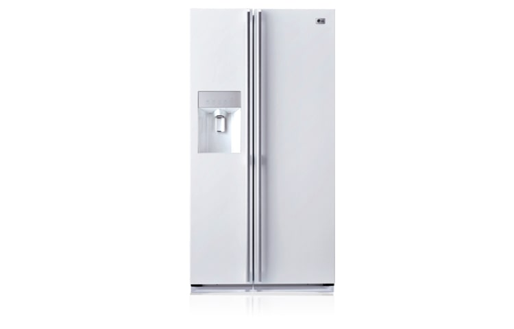 Front view of 567L White Side by Side with 10 Year Linear Compressor Warranty GC-L197WFS