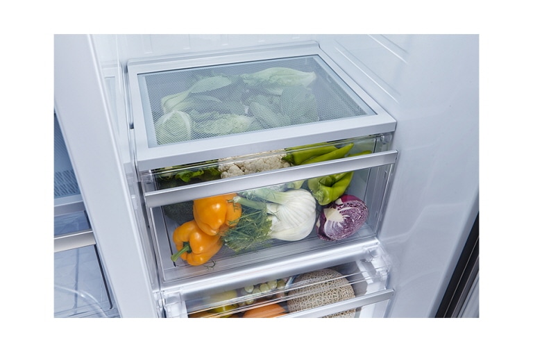 LG 590L Side by Side Refrigerator with Non Plumbed Ice & Water, GC-L227FNSL