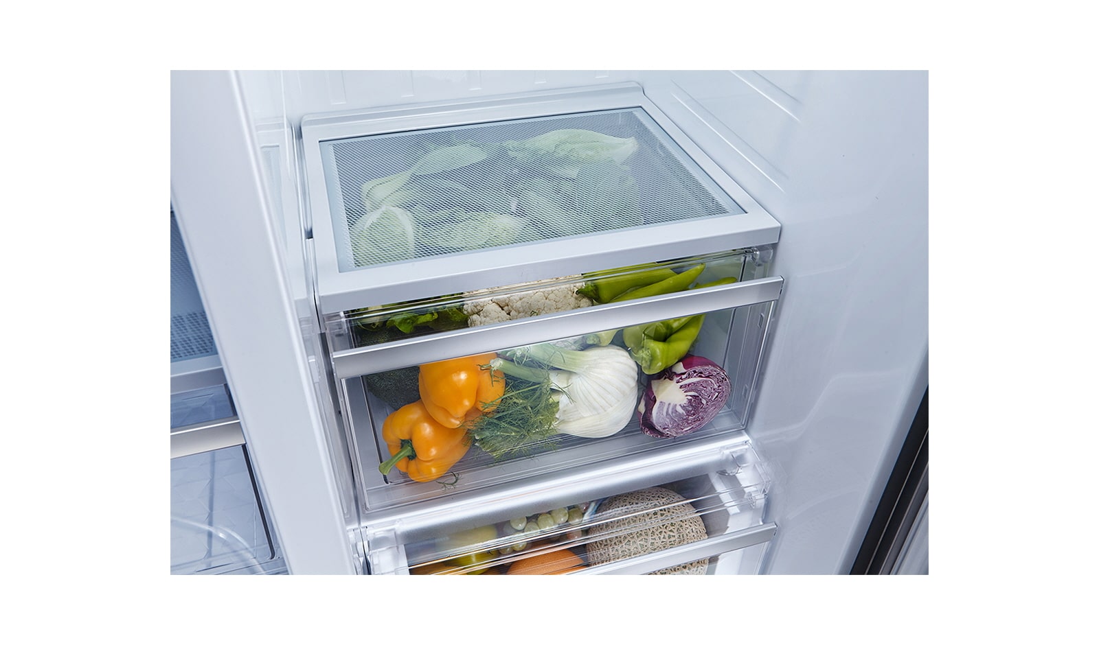 LG 590L Side by Side Refrigerator with Non Plumbed Ice & Water, GC-L227FNSL