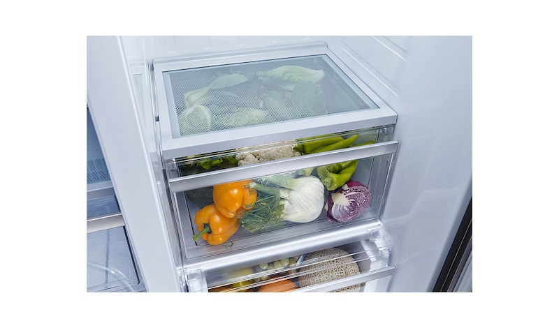 LG 590L Side by Side Refrigerator with Non Plumbed Ice & Water, GC-L227FNSL