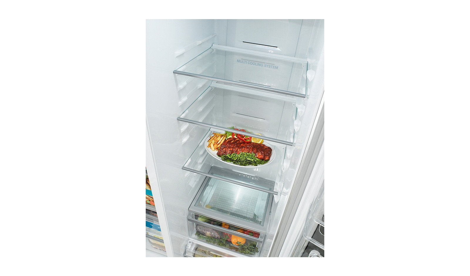 LG 590L Side by Side Refrigerator with Non Plumbed Ice & Water, GC-L227FNSL
