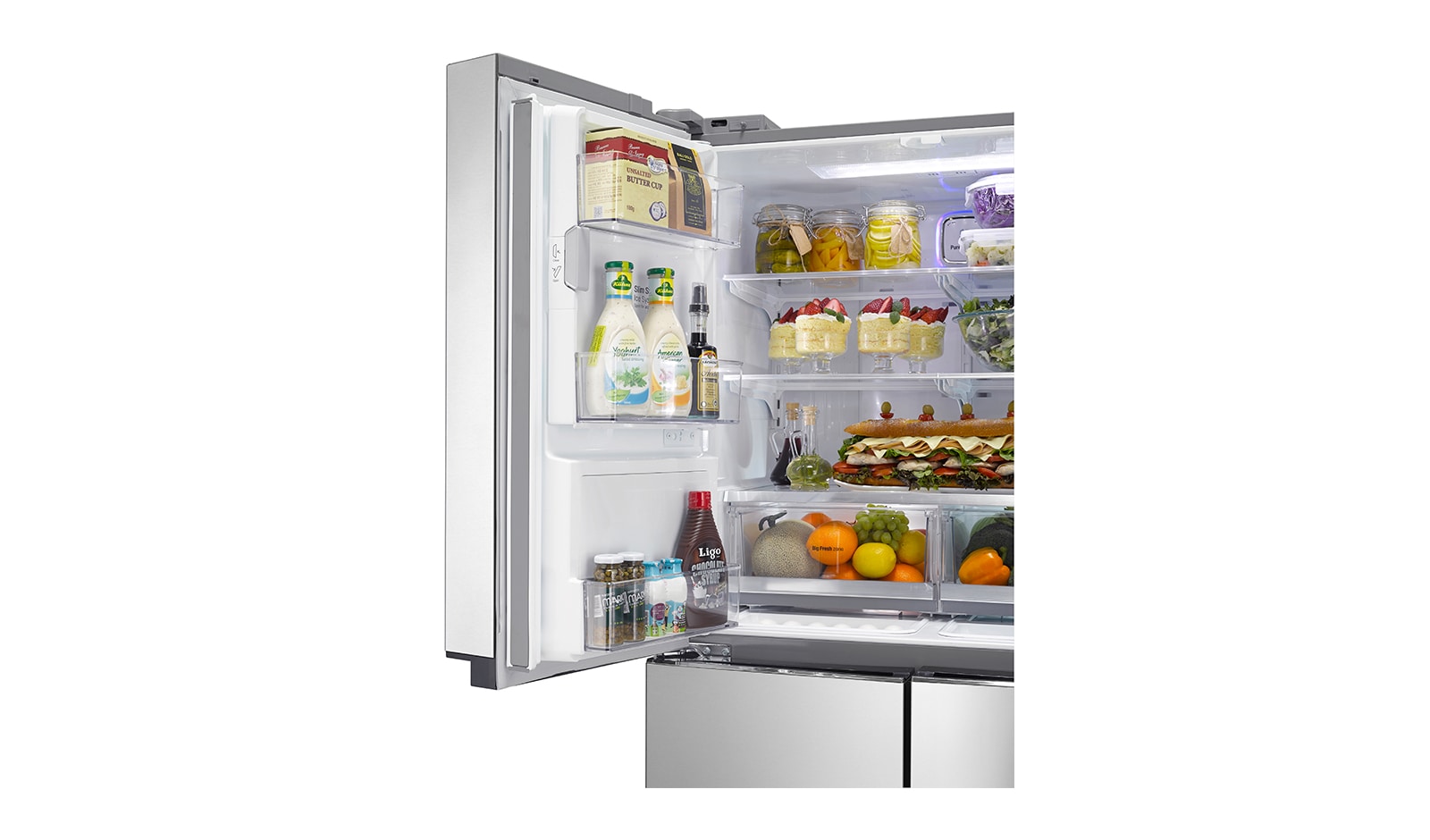 LG 906L Door-in-Door® French Door Fridge with Ice & Water Dispenser, GF-5D906SL