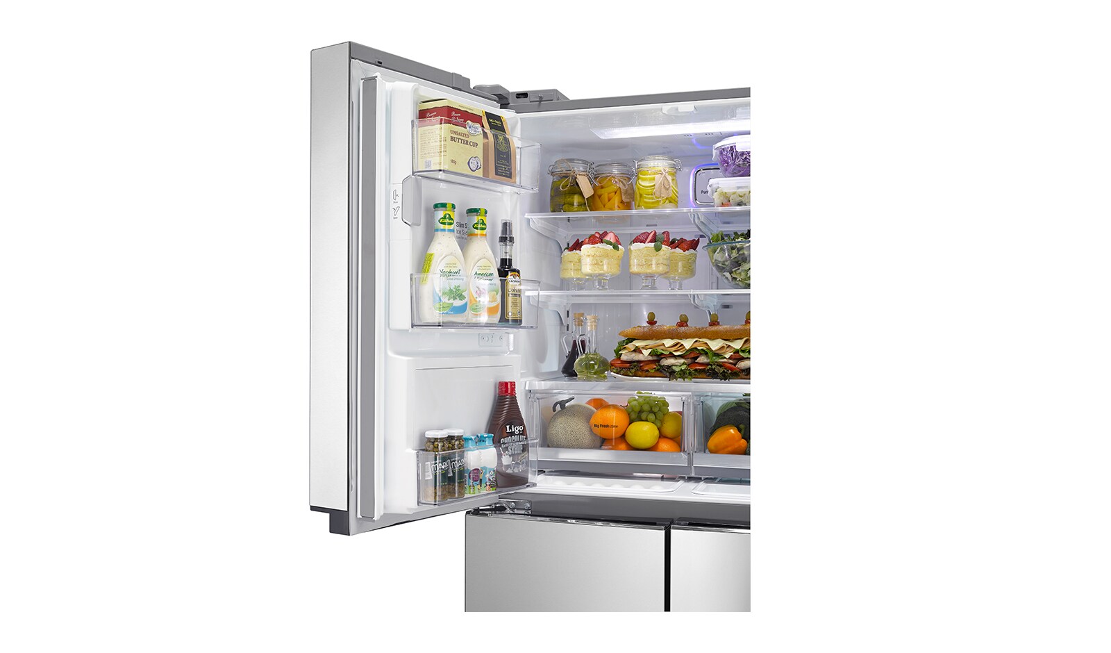 LG 712L French Door Fridge with Anti-fingerprint Brushed Finish, GF-5L712PL