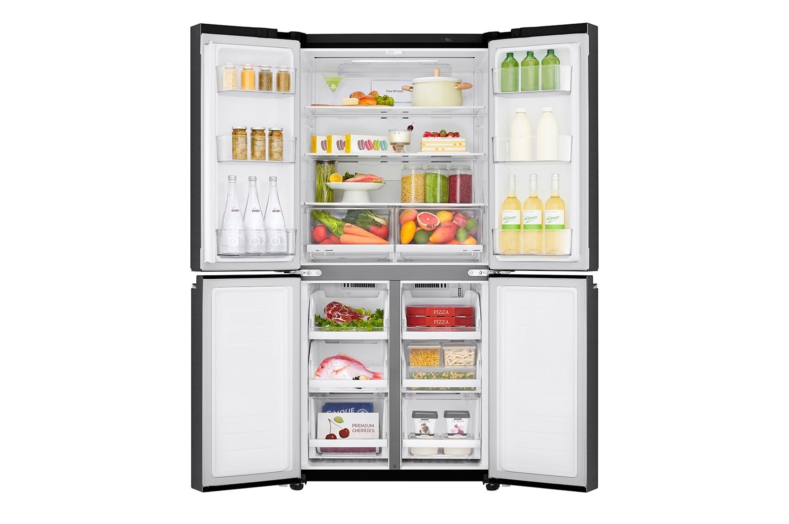 LG 530L Slim French Door Fridge - Matte Black Finish, GF-B590MBL