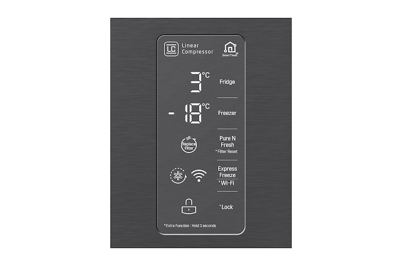 LG 530L Slim French Door Fridge - Matte Black Finish, GF-B590MBL