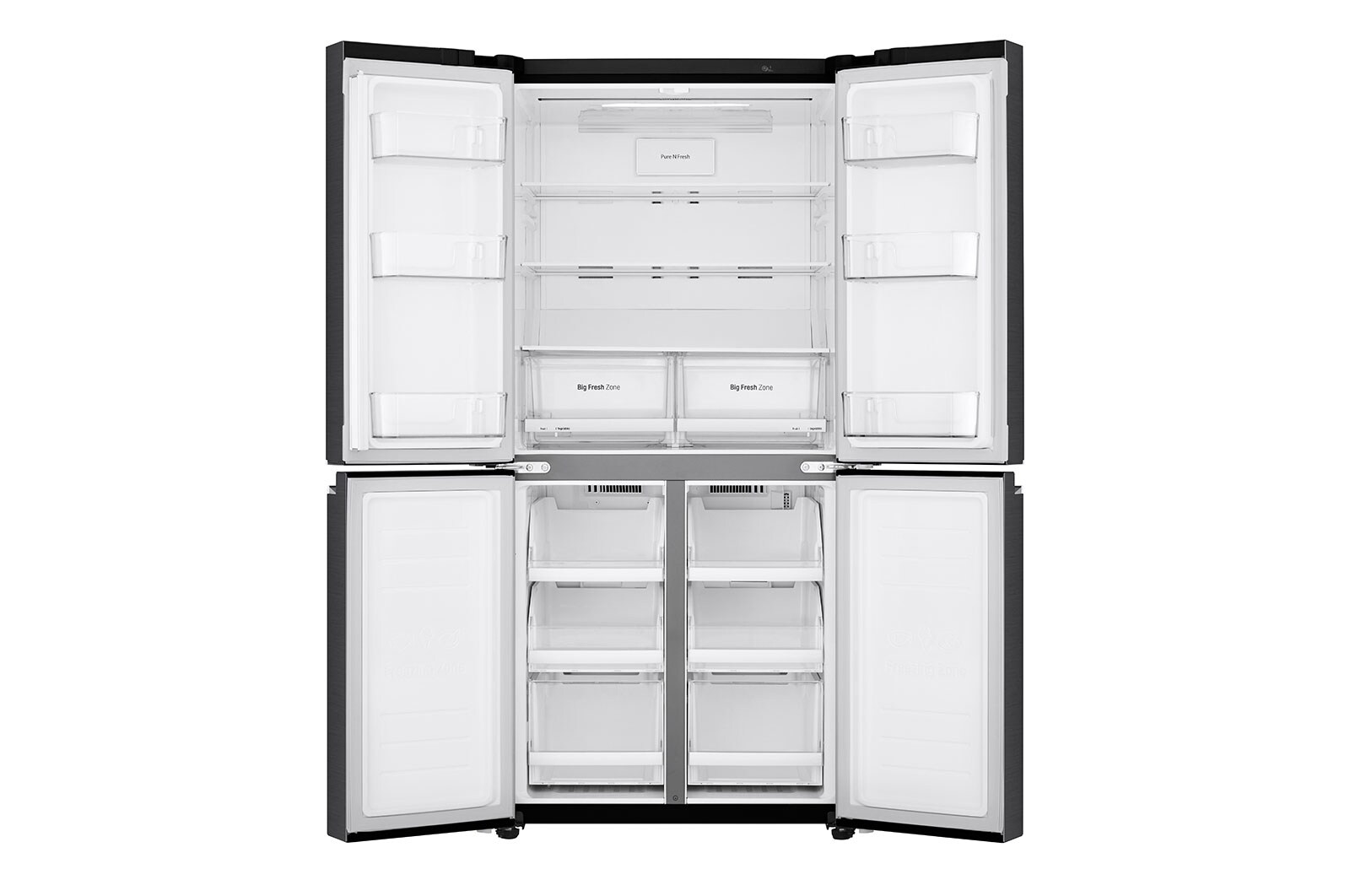 LG 530L Slim French Door Fridge - Matte Black Finish, GF-B590MBL