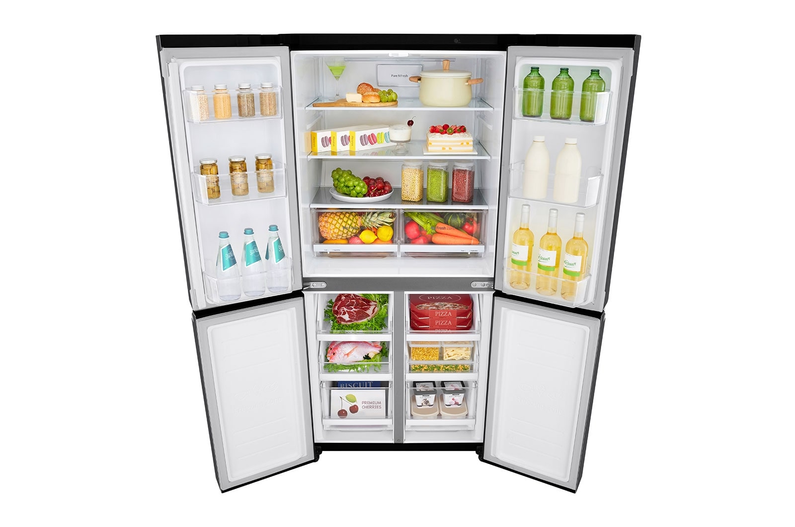 LG 530L Slim French Door Fridge - Matte Black Finish, GF-B590MBL