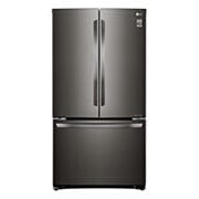 Front view of 620L French Door Fridge, in Black Stainless Steel GF-B620BSL