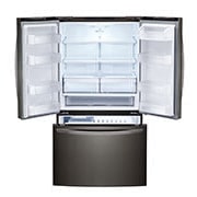 LG 620L French Door Fridge, in Black Stainless Steel, GF-B620BSL