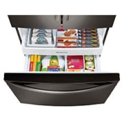 LG 620L French Door Fridge, in Black Stainless Steel, GF-B620BSL