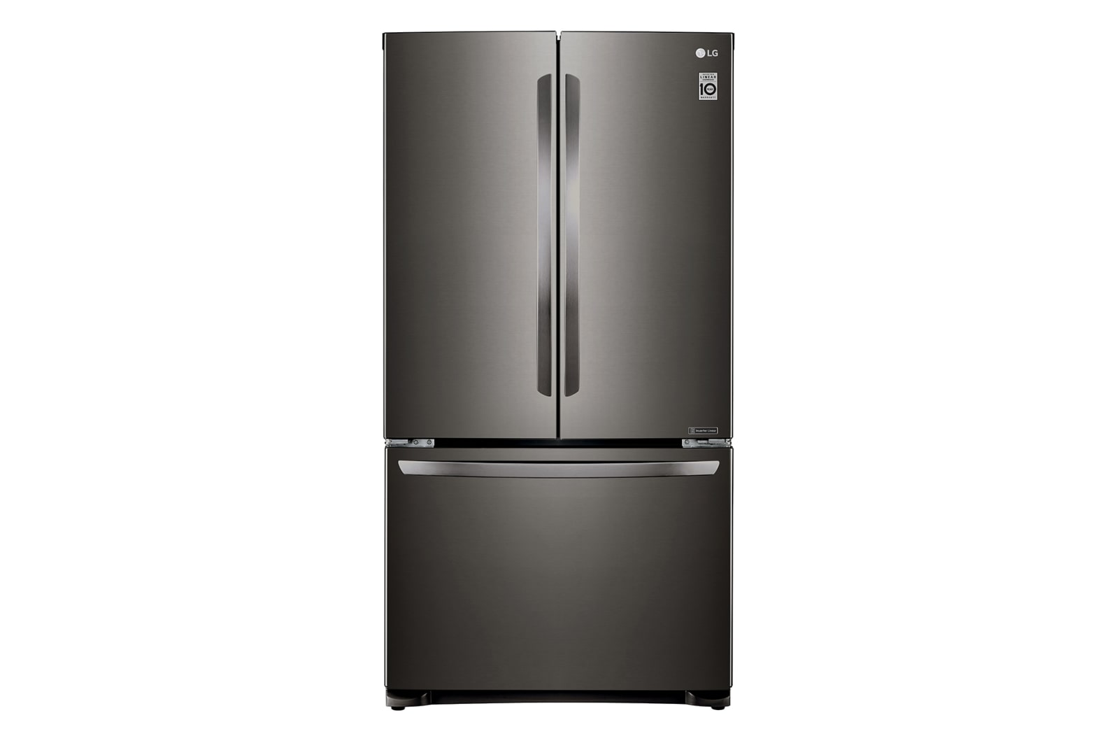 Front view of 620L French Door Fridge, in Black Stainless Steel GF-B620BSL