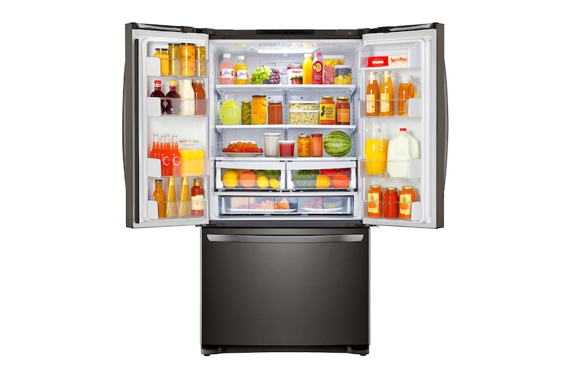 LG 620L French Door Fridge, in Black Stainless Steel, GF-B620BSL