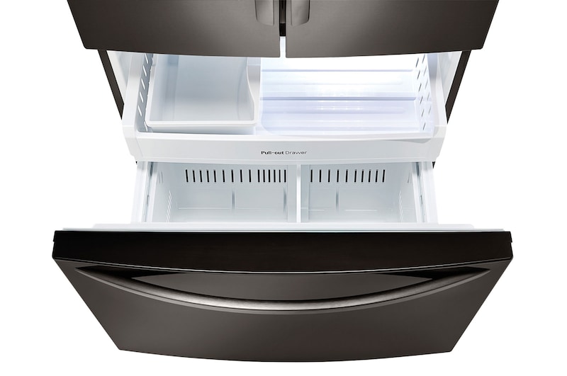 LG 620L French Door Fridge, in Black Stainless Steel, GF-B620BSL